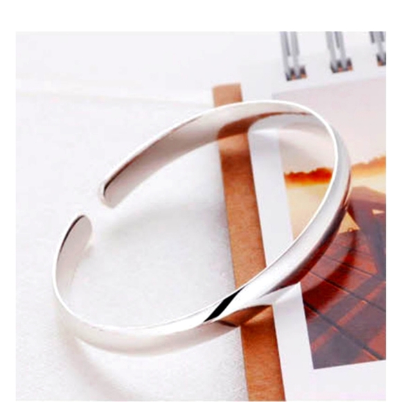 NEW Large Classic 925 Sterling Silver Cuff | Open Adjustable Size - Picture 2 of 11